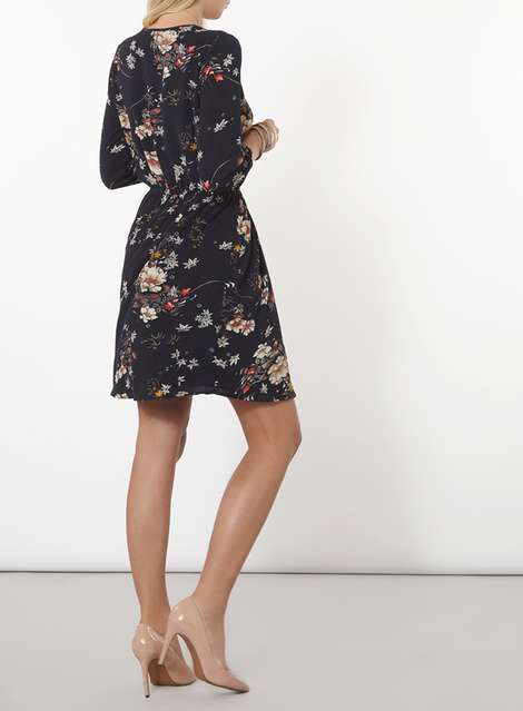 **Only 'Mallory' Blue Floral Print Dress